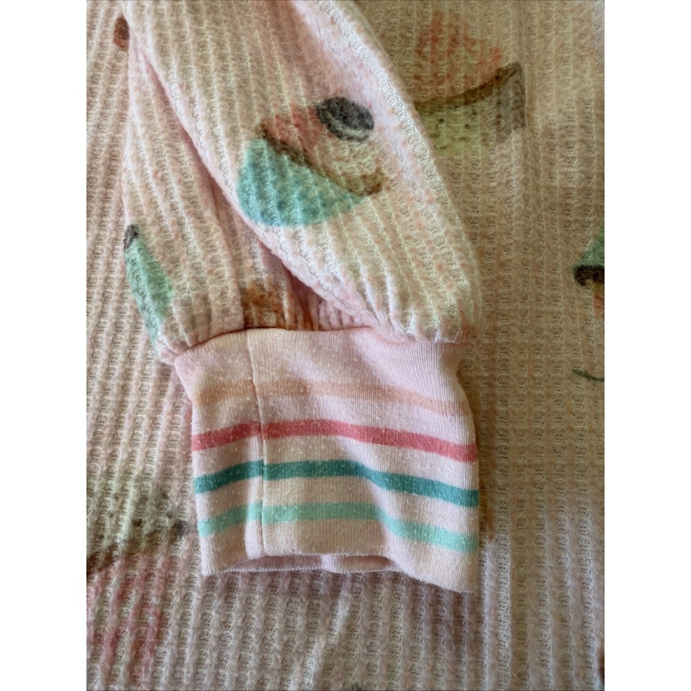 PJ Salvage Cupcake Pajamas Set PJs Waffle‎ Knit Thermal Sz Sm Jogger Style - Picture 6 of 10